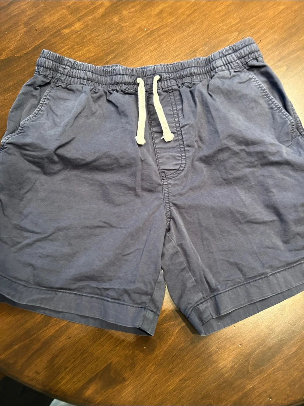 Men's J Crew Navy Drawstring Cotton Shorts